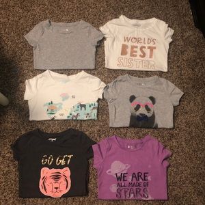 Girls Cat & Jack Tees - Size XS (4/5)